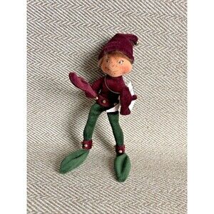2005 ANNALEE Mobilitee Jinglebell Elf Christmas Posable Doll 9" With Tag
